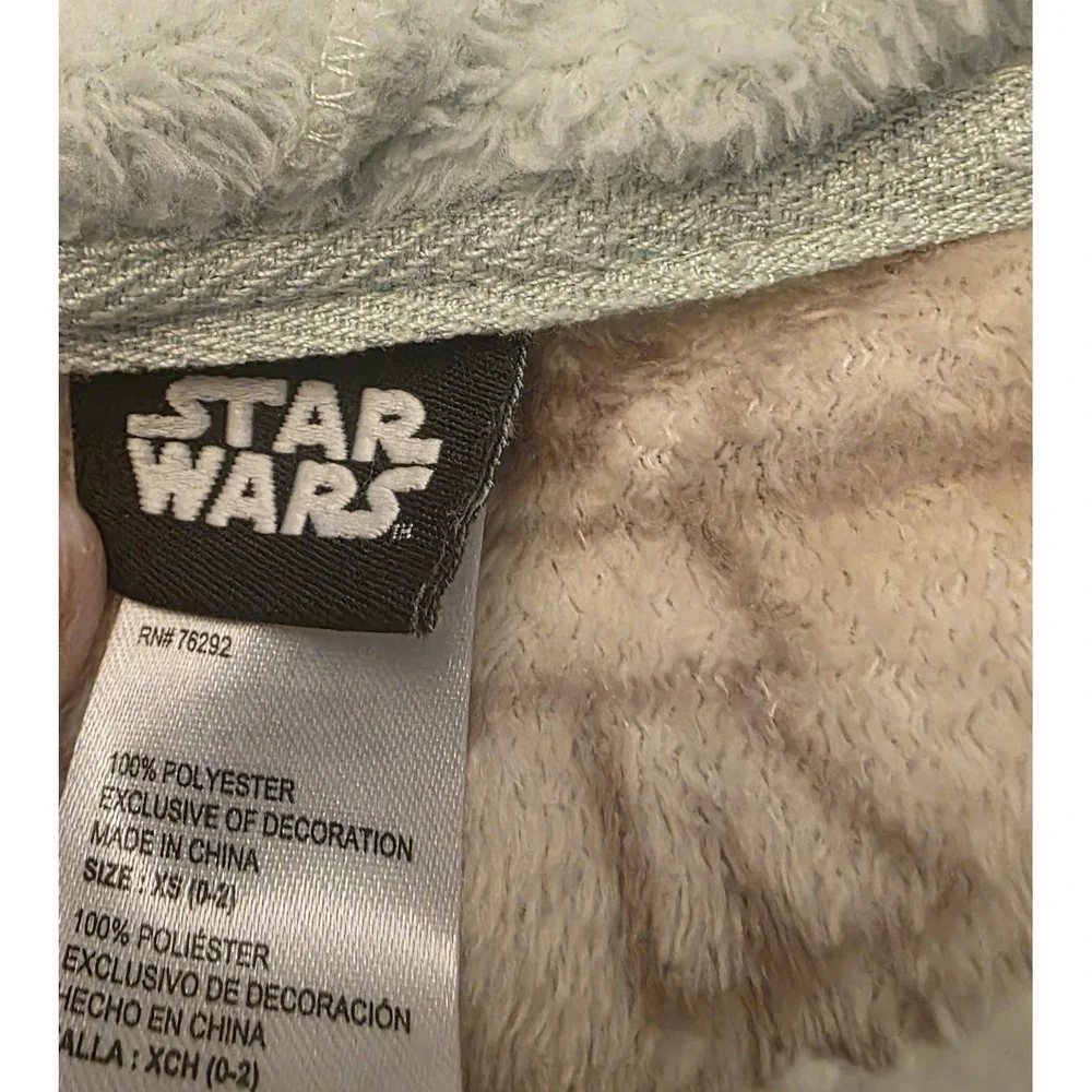 Star Wars Grogu Baby Yoda Hooded Union‎ Suit Onesie Bleached Sand XS LZ42903CD